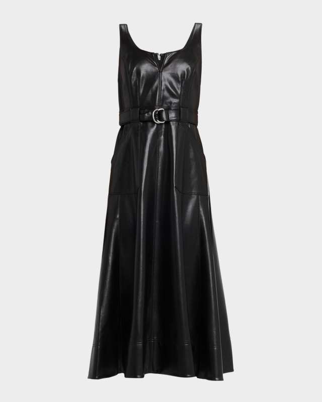 Portia Vegan Leather Midi Dress